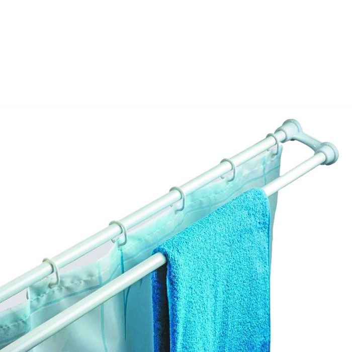 Карниз для двух штор 120-220 см, цвет голубой