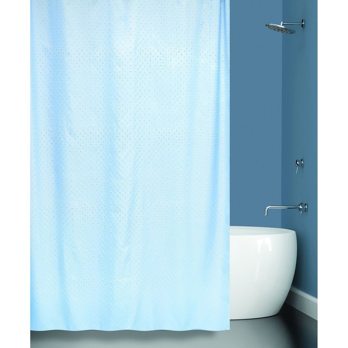 Шторы двойная "Пузырьки" 180х200, цвет голубой