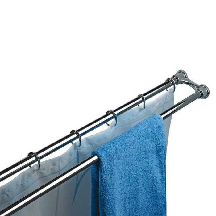 Карниз для двух штор 120-220 см, цвет хром