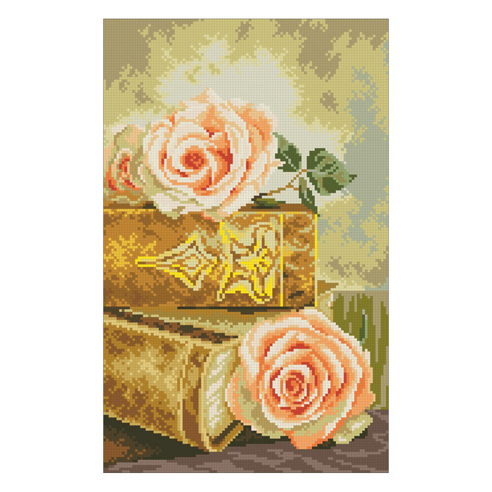 Набор алмазной вышивки "Книги и розы"