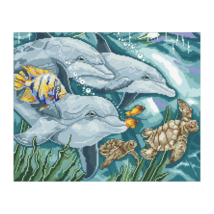 Набор алмазной вышивки "Дельфины"