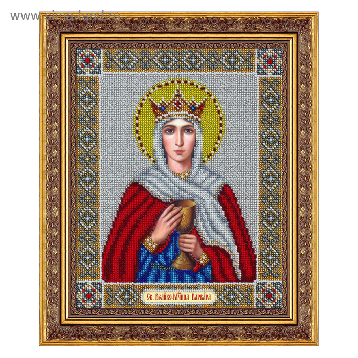набор для вышивки бисером святая великомученица варвара Набор для вышивки бисером «Святая великомученица Варвара»