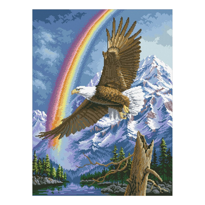 Набор алмазной вышивки "Парящий под радугой"