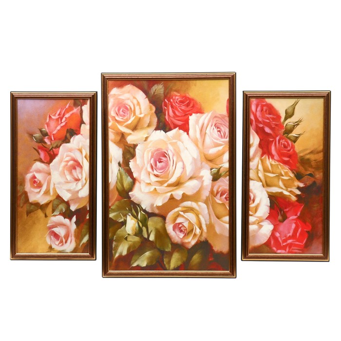 Модульная картина "Букет роз" 2-19*40,31*49,  50*70 см