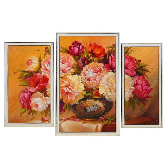 Модульная картина "Бело-розовый букет" 22*40, 29*49,18*40,  50*70 см