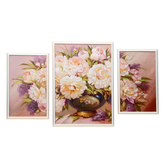 Модульная картина "Букет в вазе" 2-28*45, 43*60,   60*100 см