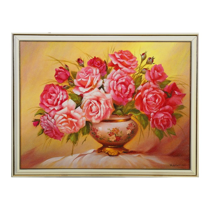 Картина "Розы в красивой вазе" 30*40 см