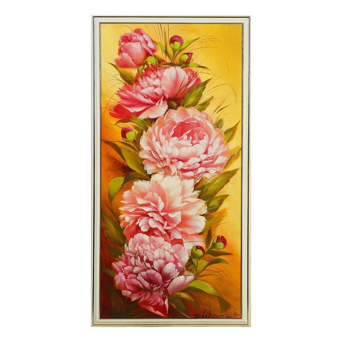 Картина "Розовые цветы" 73*36 см