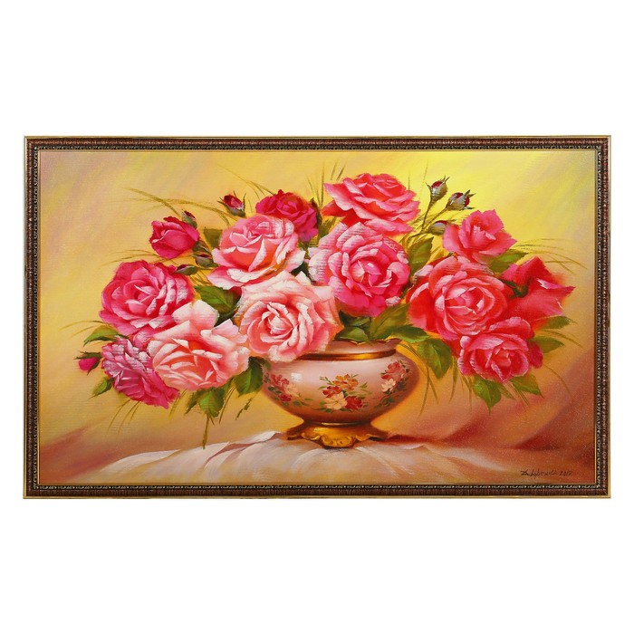 Картина "Розы в красивой вазе" 64*104 см