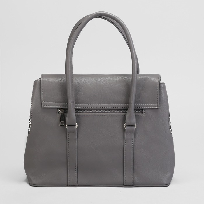 Сумка женская, 1 отдел на молнии, наружный карман, цвет серый