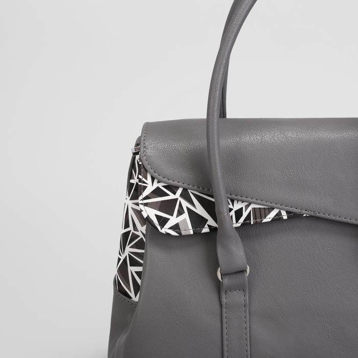 Сумка женская, 1 отдел на молнии, наружный карман, цвет серый