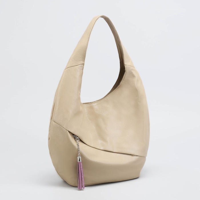 Сумка женская, отдел с перегородкой на молнии, наружный карман, цвет бежевый