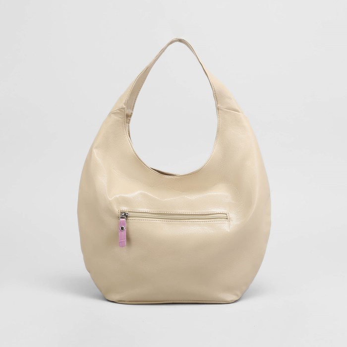 Сумка женская, отдел с перегородкой на молнии, наружный карман, цвет бежевый