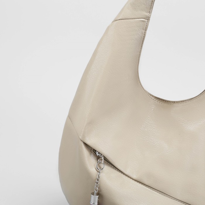 Сумка женская, отдел с перегородкой на молнии, наружный карман, цвет бежевый