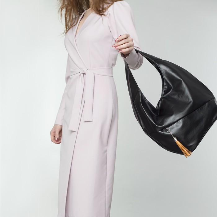 Сумка женская, отдел с перегородкой на молнии, наружный карман, цвет чёрный