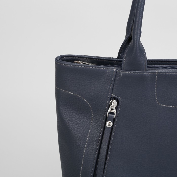 Сумка женская, отдел с перегородкой на молнии, цвет тёмно-синий
