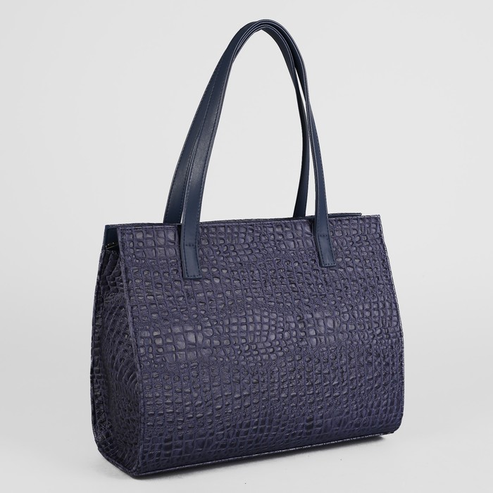 Сумка женская, отдел на молнии, наружный карман, цвет синий