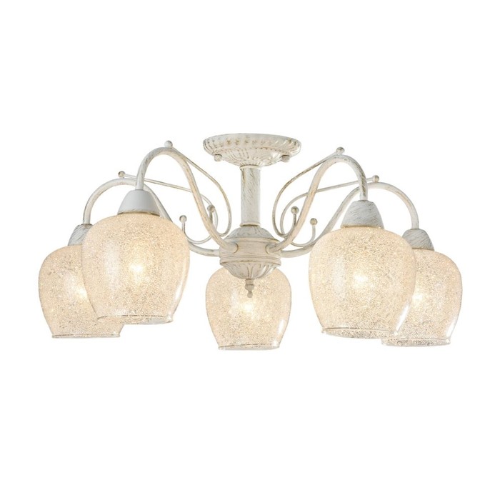 Люстра потолочная Andri 5x60W E14 белое золото 59,5x59,5x27,4см