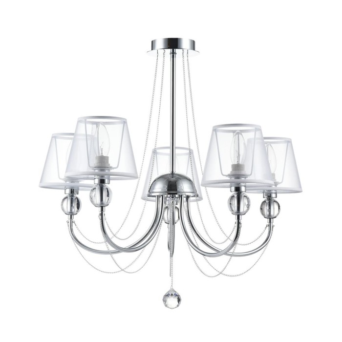 Люстра потолочная Beverly 5x40W E14 хром 63x63x58см