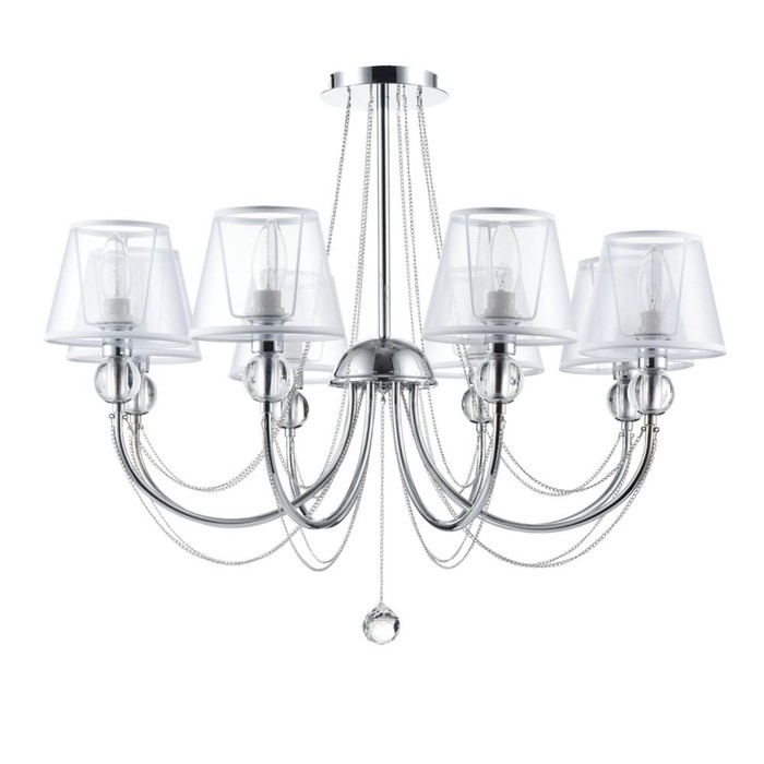 Люстра потолочная Beverly 8x40W E14 хром 75x75x61,5см