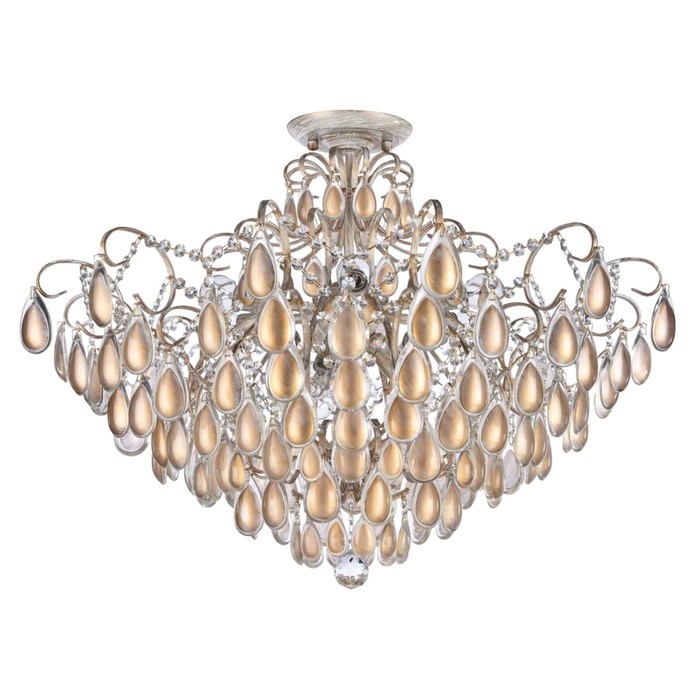 Люстра потолочная Chabrol 9x40W E14 кремовое золото 75,5x75,5x55,1см