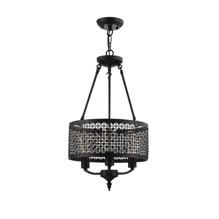 Люстра подвесная Conte 3x60W E27 античный коричневый 36x36x62см