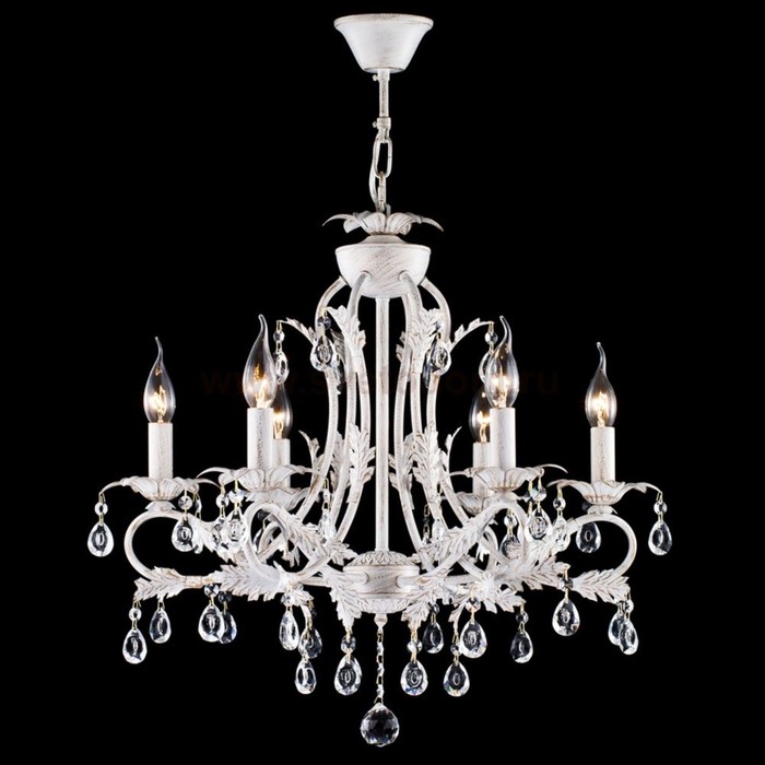 Люстра подвесная Dezi 6x60W E14 белое золото 61x61x59см