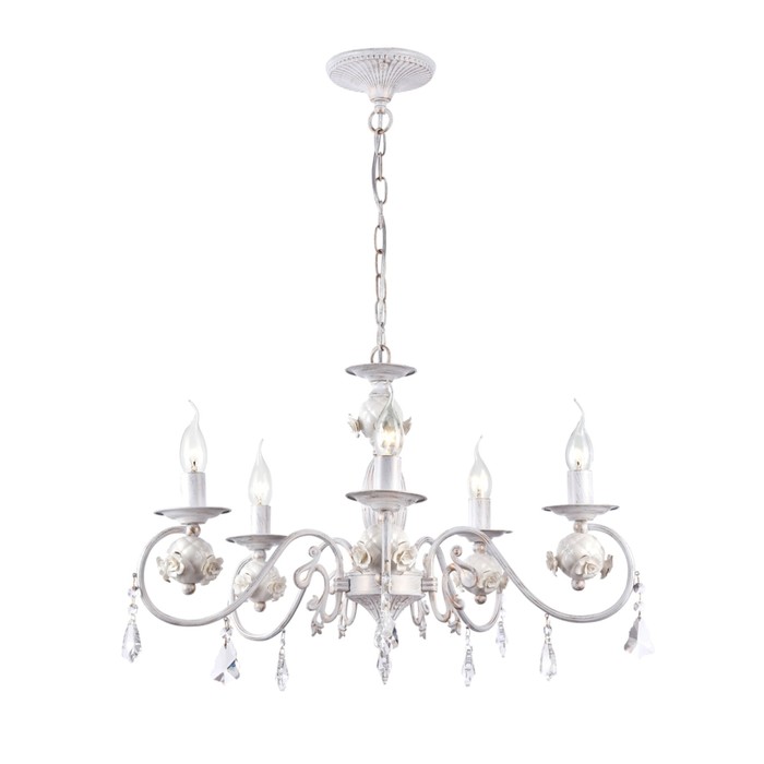 Люстра потолочная Faberge 5x60W E14 белый 60x60x38см