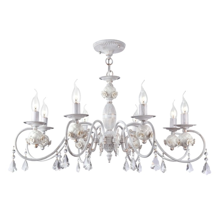 Люстра потолочная Faberge 8x60W E14 белый 82x82x38см