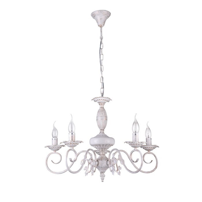 Люстра потолочная Florence 5x60W E14 слоновая кость 64x64x46см