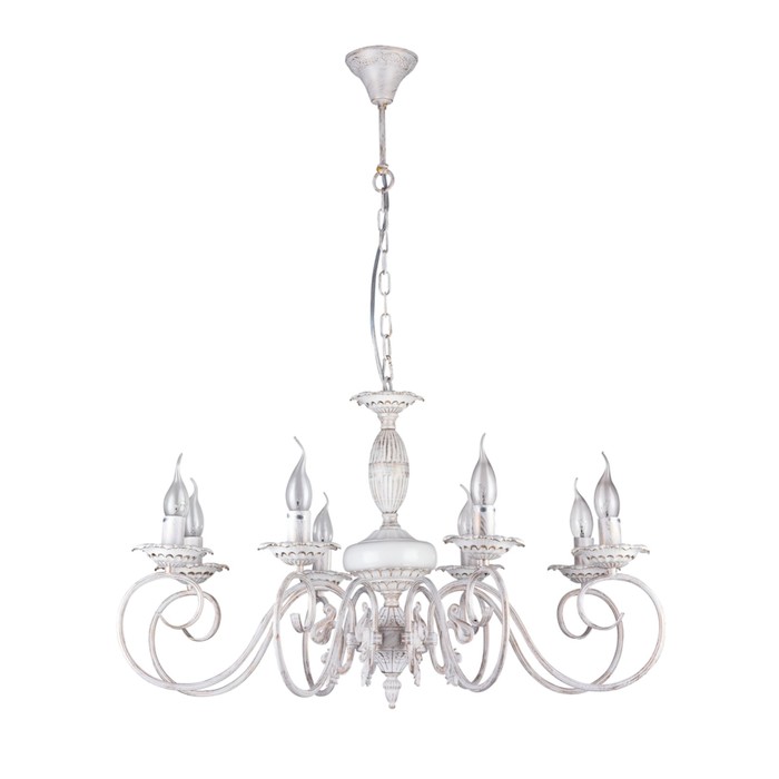 Люстра потолочная Florence 8x60W E14 слоновая кость 78x78x46см