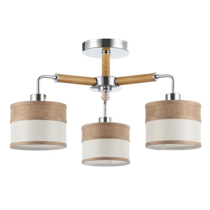 Люстра потолочная Helen 3x40W E27 никель, светло коричневый 60x60x33см