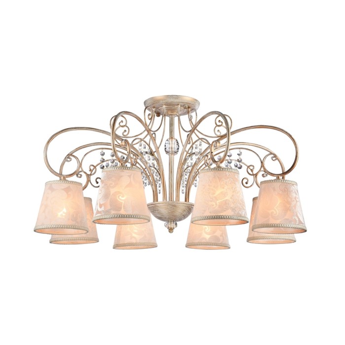 Люстра подвесная Lorette 8x40W E14 белое золото 82,9x82,9x42,8см