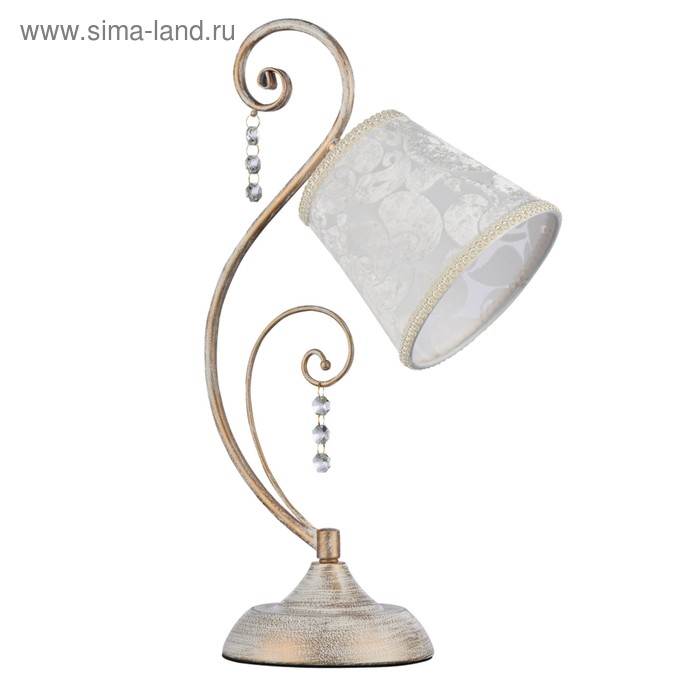 Настольная лампа Lorette 1x40W E14, белое золото 15x27,3x45,4 см