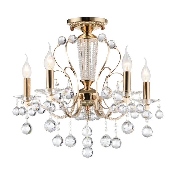 Люстра подвесная Marlin 5x40W E14 золото 54x54x50см