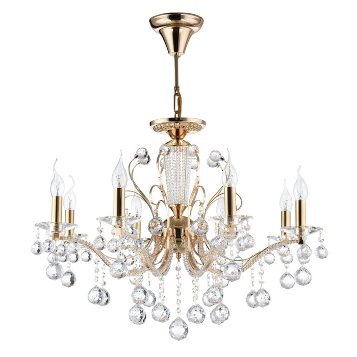 Люстра подвесная Marlin 8x40W E14 золото 72x72x50см