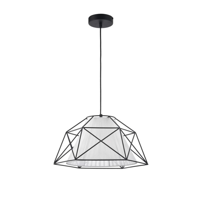 Люстра подвес Mizar 1x60W E27 черный, белый 40x40x146см