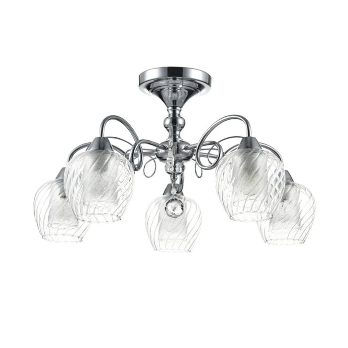 Люстра потолочная Nora 5x40W E14 хром 59x59x33см