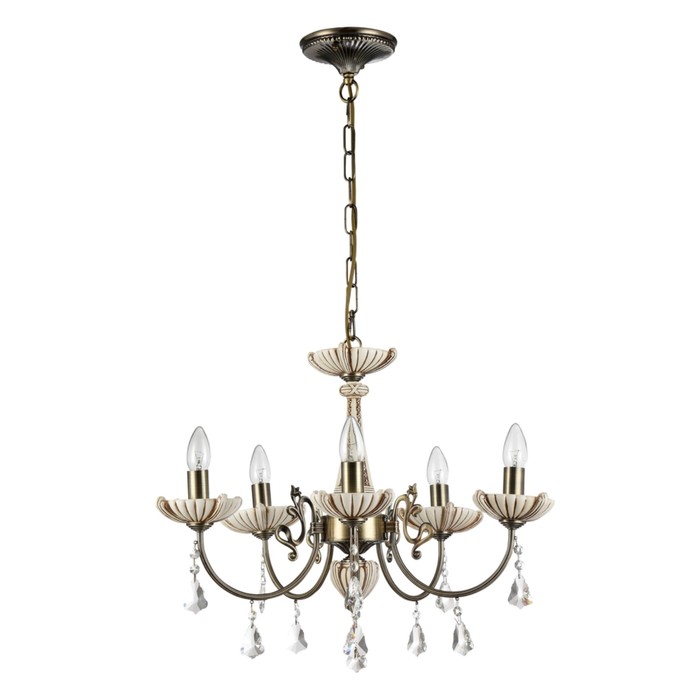 Люстра потолочная Shell 5x60W E14 бронза 72x72x58см