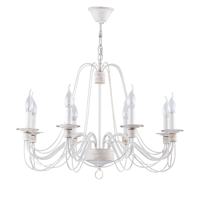 Люстра потодвесная Velia 8x60W E14 белое золото 72x72x52см