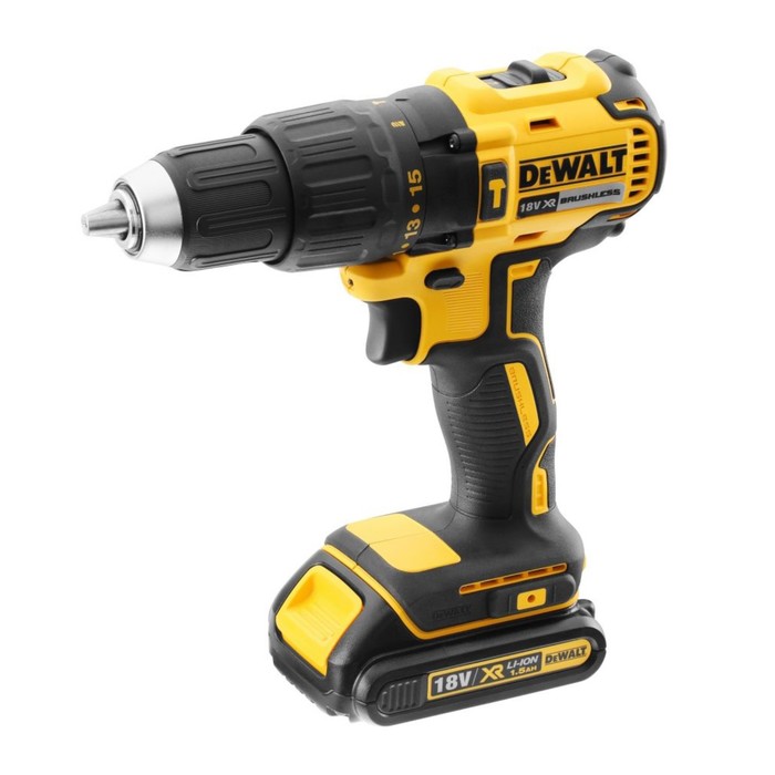 Дрель-шуруповерт аккум. DeWalt DCD 778 S2T, ударная, 18 В, БЗП-13мм, 2х1.5 Ач Li-ion, кейс