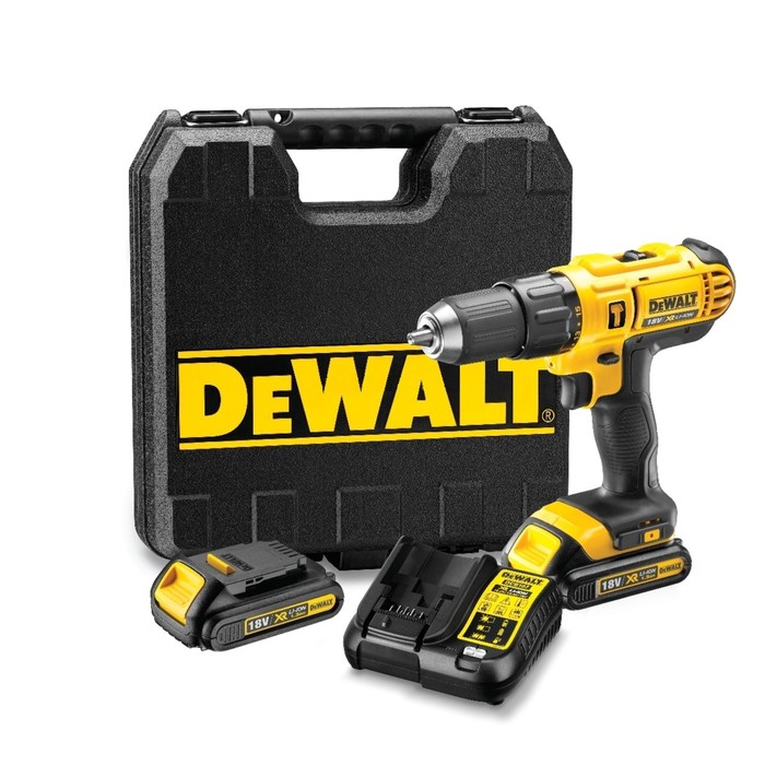 Дрель-шуруповерт аккум. DeWalt DCD 778 S2T, ударная, 18 В, БЗП-13мм, 2х1.5 Ач Li-ion, кейс