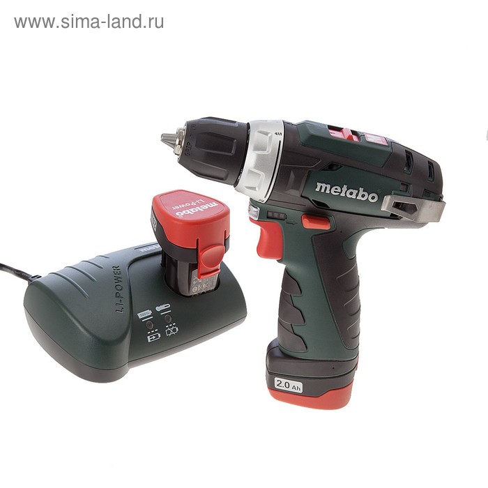 Шуруповерт ак. Metabo Power Maxx BS Basic, 10.8В, 2х2Ач, LiIon, 1400об/мин, БЗП 10мм, кейс