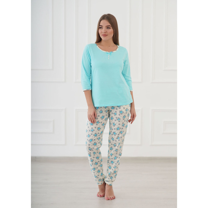 Комплект (джемпер, брюки) "Ваниль КВ3" PL1013, цвет бирюза, р-р 48