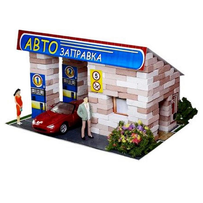 Конструктор из кирпичиков "Автозаправка", 195 деталей