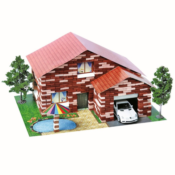 Конструктор из кирпичиков "Дом с бассейном", 870 деталей