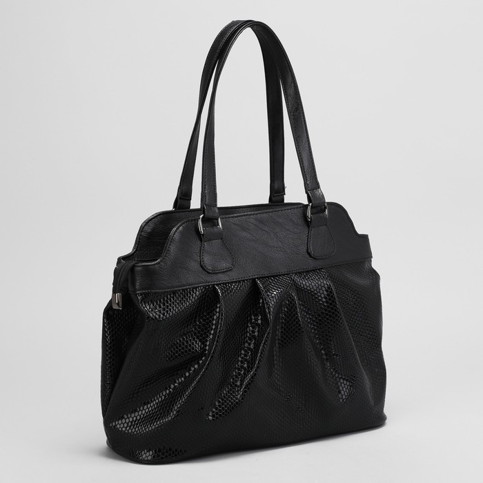 Сумка женская, отдел с перегородкой на молнии, наружный карман, цвет чёрный