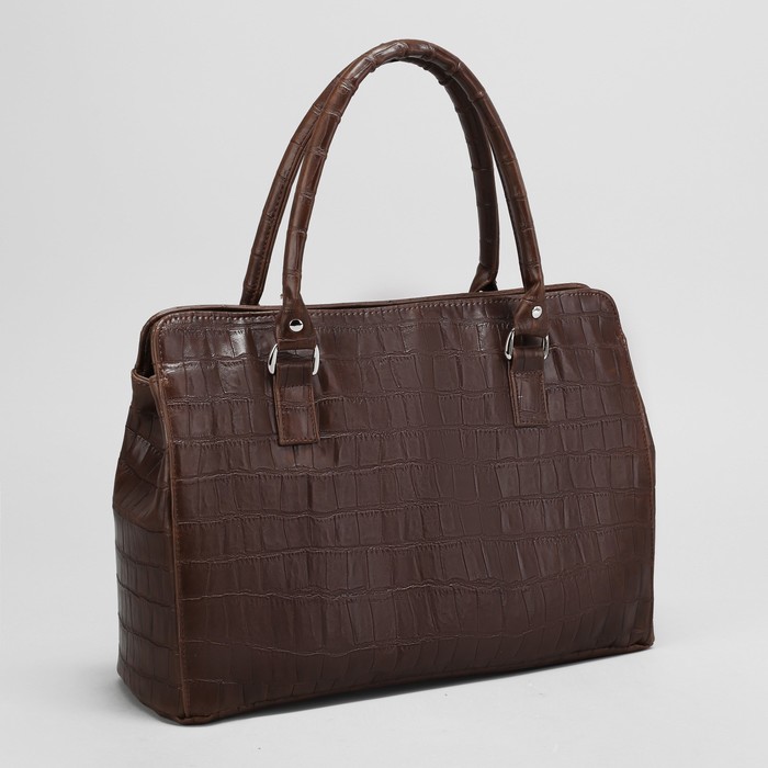 Сумка женская, отдел с перегородкой на молнии, наружный карман, цвет коричневый