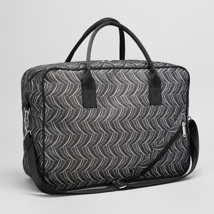 Сумка дорожная, отдел на молнии, наружный карман, регулируемый ремень, цвет чёрный