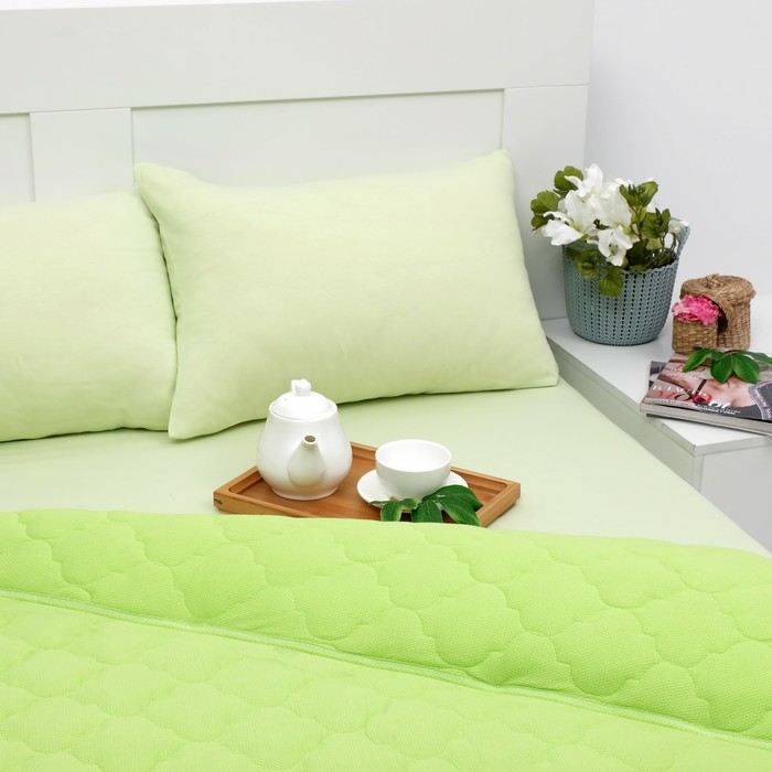 Постельное бельё Brooklin Bed 2сп яркий салат 180х200 рез, одеяло170х220, 50х70 2шт, трикот Терри,хл 100% 32429